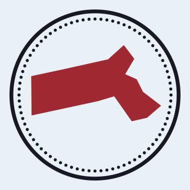 Massachusetts yuvarlak amblemi. Üzerinde eyalet haritası ve başlığı olan yuvarlak amblem. En az Massachusetts tarzı.