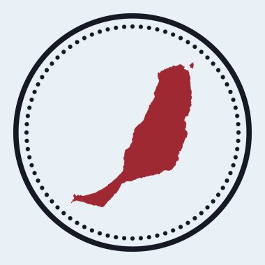 Fuerteventura yuvarlak amblem ada haritası ve başlığı ile yuvarlak amblem stil minimal Fuerteventura rozet