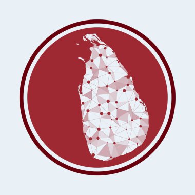 Ülkenin Geometrik ağ yuvarlak tasarım teknolojisi İnternet logosunun Sri Lanka simgesi