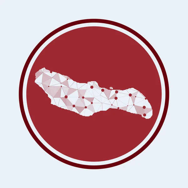 Saona Island icon Trendy tech logo of the island Geometric mesh round design Technology — Stock Vector