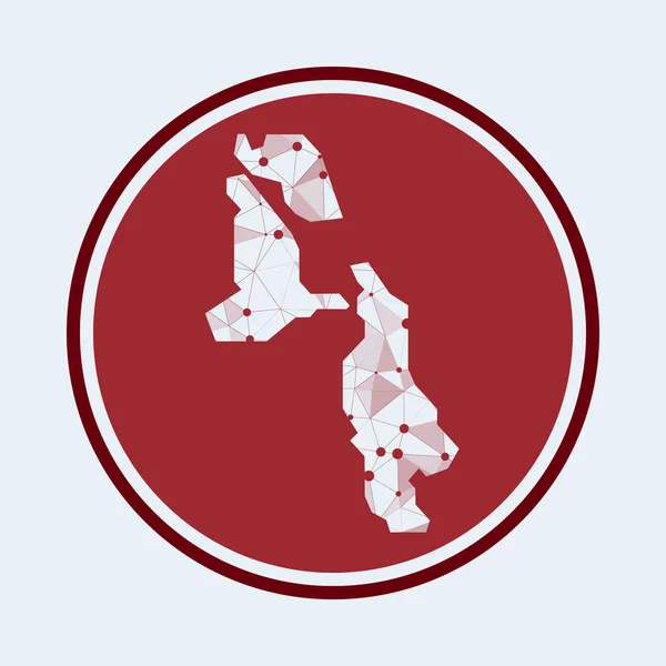 ピッグビーチのアイコン島のトレンディな技術ロゴ幾何学メッシュラウンドデザインテクノロジーインターネット — ストックベクタ
