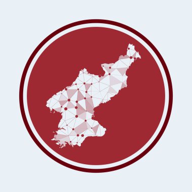 Kuzey Kore 'nin Geometrik ağ yuvarlak tasarım teknolojisi logosu