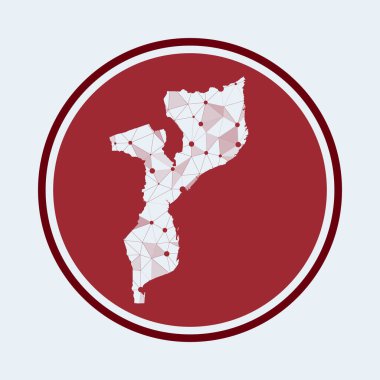 Mozambik ikonu Geometrik ağ yuvarlak tasarım teknolojisi İnternet logosu