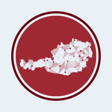 Avusturya 'nın Geometrik ağ yuvarlak tasarım teknolojisi İnternet logosu