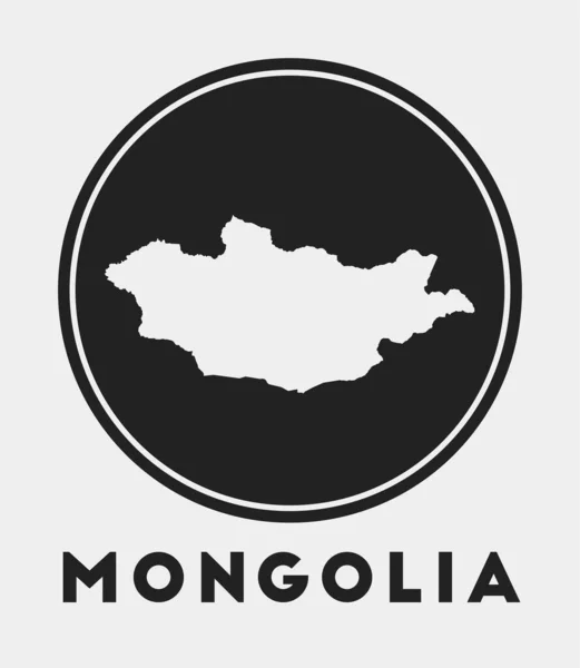 Icono de Mongolia Logo redondo con mapa de país y título Elegante insignia de Mongolia con mapa Vector — Vector de stock