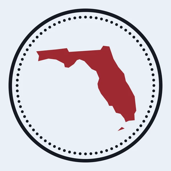 Florida ronda sello Ronda logo con nosotros mapa del estado y título Elegante insignia mínima de Florida con mapa — Vector de stock