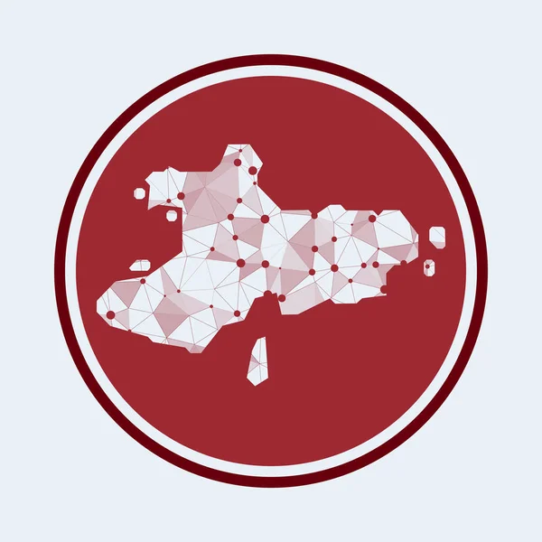 Union Island icoon Trendy tech logo van het eiland Geometrische gaas rond ontwerp Technologie — Stockvector