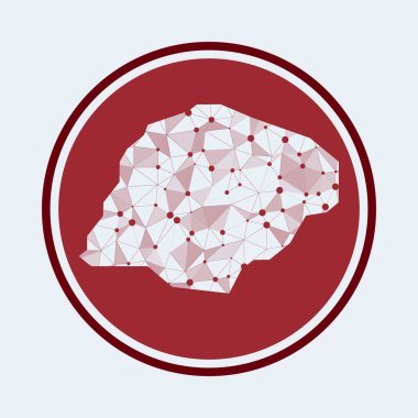 Inisheer simgesi Ada Geometrik ağ yuvarlak tasarımı Teknoloji İnternet logosu