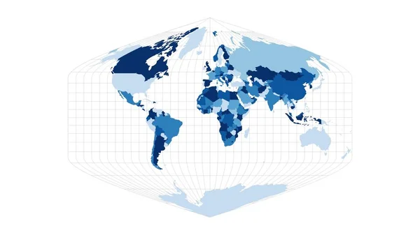 Mappa del mondo Baker proiezione Dinomica Loopable mappa rotante del mondo Impressionante filmato — Foto Stock