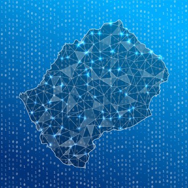 Lesotho Ülke dijital bağlantılarının ağ haritası Teknoloji İnternet ağı