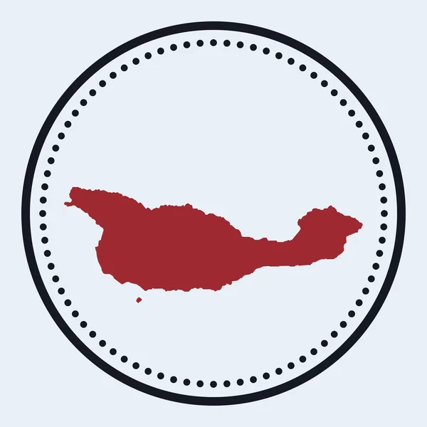 Santa Cruz Island στρογγυλή σφραγίδα Στρογγυλό λογότυπο με το χάρτη του νησιού και τον τίτλο Κομψό ελάχιστο Santa Cruz — Διανυσματικό Αρχείο