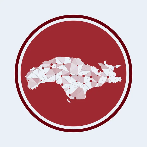 Samos icon Trendy tech logo of the island Geometric mesh round design Technology internet — стоковий вектор