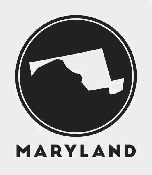 Maryland icon Round logo with us state map and title Stylish Maryland badge with map Vector — Stok Vektör