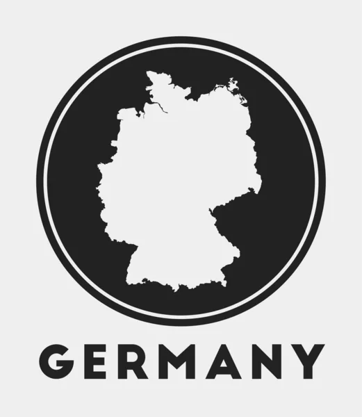 Γερμανία εικονίδιο Γύρος λογότυπο με χάρτη χώρα και τον τίτλο Κομψό σήμα Γερμανία με χάρτη Διάνυσμα — Διανυσματικό Αρχείο