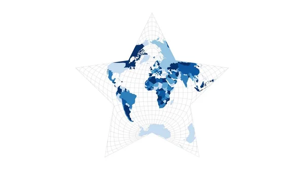 Mappa del mondo Berghaus proiezione stellare Loopable mappa rotante del mondo Bel filmato — Foto Stock