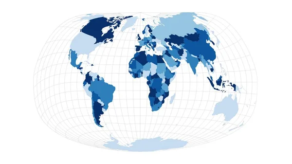 Mapa do Mundo Jacques Bertins 1953 projecção Mapa rotativo do mundo cativante — Fotografia de Stock