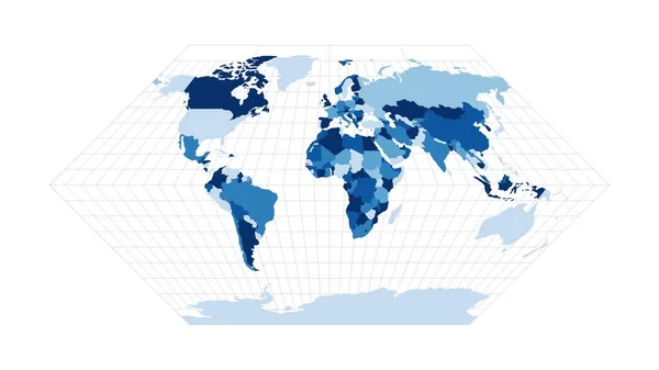 Mappa del Mondo Eckert I proiezione Loopable Rotating map of the world Filmati di tendenza — Foto Stock