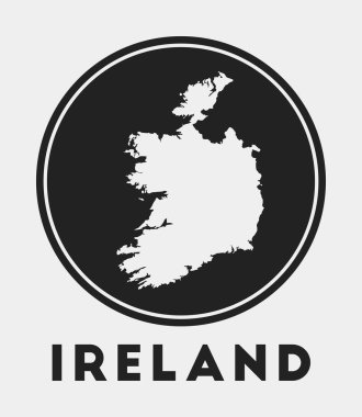 Ülke haritalı İrlanda simgesi yuvarlak logosu ve harita vektörlü İrlanda stili rozet
