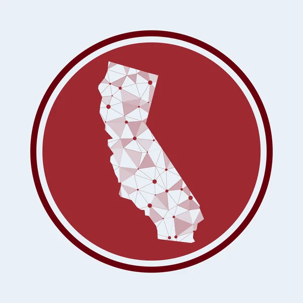 California icon Trendy tech logo of the us state Geometric mesh round design Technology — Stock vektor