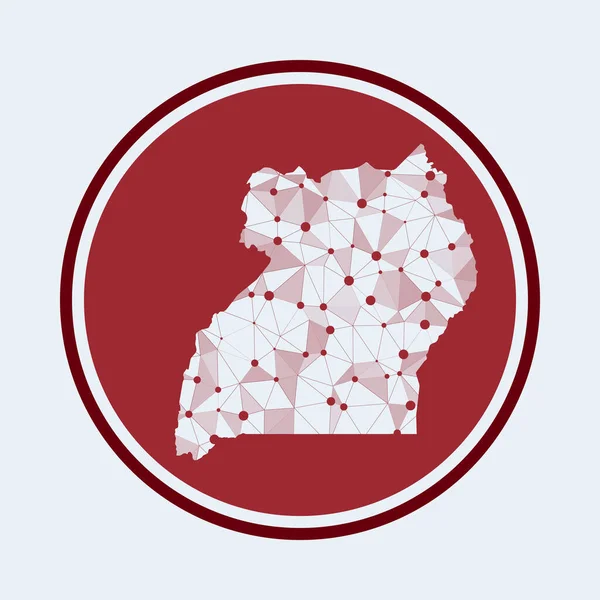 Ікона Уганди Технічний логотип країни Геометрична сітка круглий дизайн Технологія інтернет — стоковий вектор