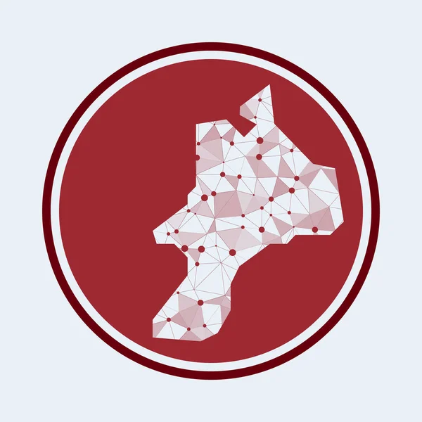 Mayreau icon Trendy tech logo van het eiland Geometrische gaas rond design Technologie internet — Stockvector