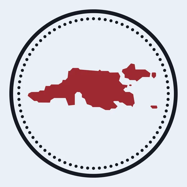 Jost Van Dyke sello redondo logotipo redondo con mapa de la isla y el título Elegante insignia mínima Jost Van Dyke — Vector de stock