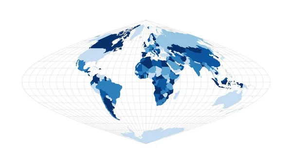 Всесвітня карта Синусоїдальна проекція Обертається карта світу Дивовижні кадри — стокове фото