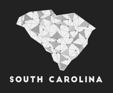 Güney Carolina iletişim ağı haritası Güney Carolina modayı geometrik tasarımını belirtiyor