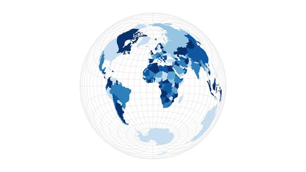 Världskarta Lambert azimuthal lika area projektion Loopable roterande karta över världen Attraktiv — Stockfoto