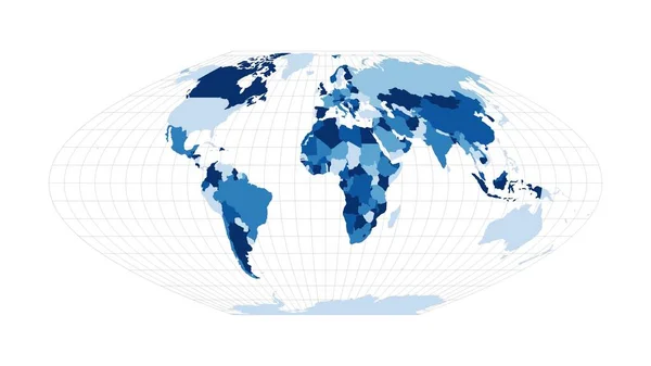 विश्व मानचित्र McBrydeThomas फ्लैटपोलर परवलयिक छद्मकोशिकीय समतुल्य क्षेत्र प्रक्षेपण लूपेबल — स्टॉक फ़ोटो, इमेज