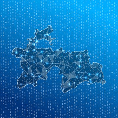 Tacikistan Ülke dijital bağlantılarının ağ haritası Teknoloji İnternet ağı