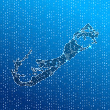 Bermuda Adası dijital bağlantılarının ağ haritası Teknoloji İnternet ağı