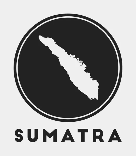 Sumatra icon Round logo with island map and title Stylish Sumatra badge with map Vector — стоковый вектор