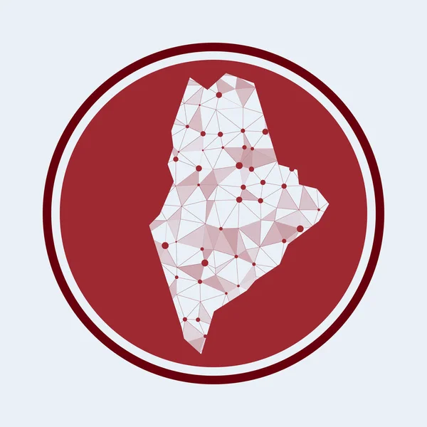 Maine icon Trendy tech logo of the us state Geometric mesh round design Technology internet — стоковый вектор