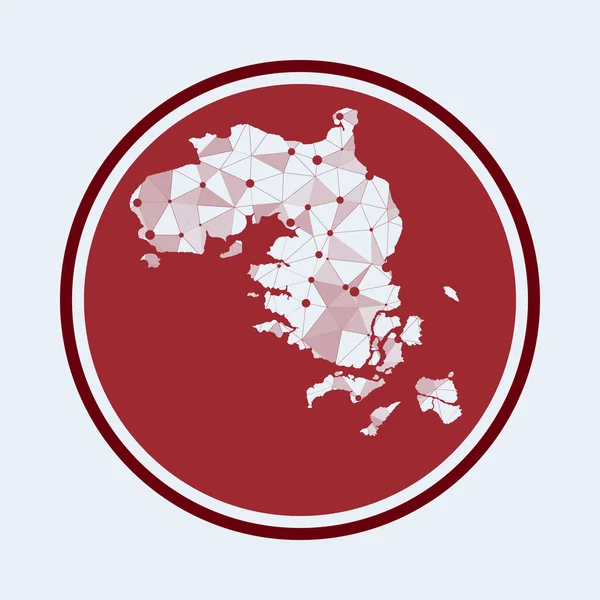 Bintan Island icon Trendy tech logo of the island Geometric mesh round design Technology — Stock vektor