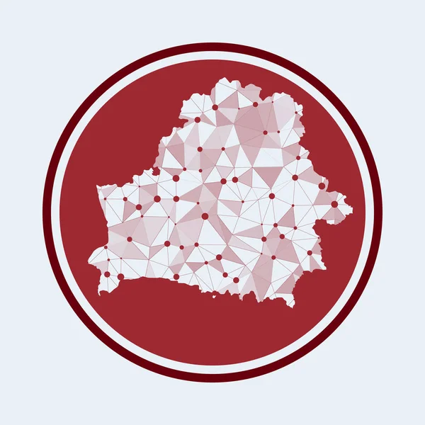 Fehéroroszország ikon Trendy tech logó az ország Geometrikus háló kerek tervezés Technológia internet — Stock Vector