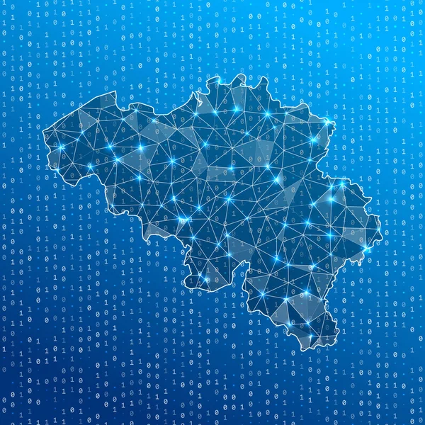 Belçika Ülkesi dijital bağlantılarının ağ haritası Teknoloji İnternet ağı