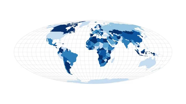 世界地図ブロムリー投影世界のループ可能な回転地図創造的な映像 — ストック写真