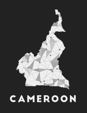 Kamerun iletişim ağı ülke haritası Karanlık Üzerine Kamerun modayı geometrik tasarımı
