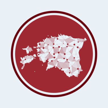 Estonya 'nın Geometrik ağ yuvarlak tasarım teknolojisi İnternet logosu