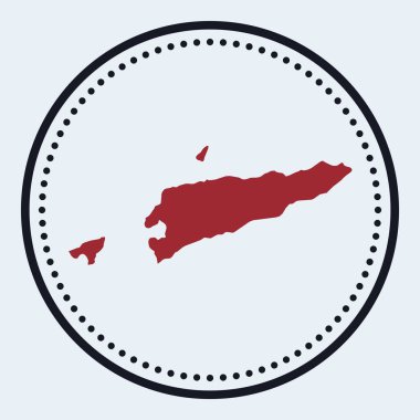 TimorLeste yuvarlak amblem ülke haritası ve başlığı stil minimal TimorLeste rozet