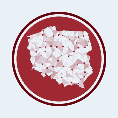 Polonya 'nın Geometrik ağ yuvarlak tasarım teknolojisi İnternet logosu