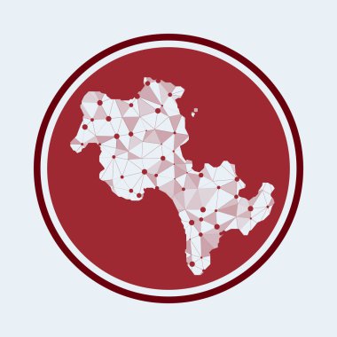 Ada Geometrik ağ yuvarlak tasarım teknolojisi İnternet 'in Koh Rong simgesi