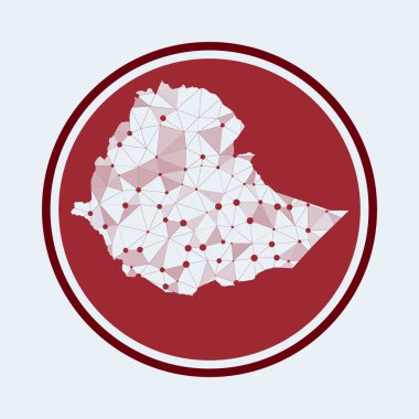 Ülkenin Etiyopya Moda Teknolojisi logosu Geometrik ağ yuvarlak tasarım teknolojisi İnternet