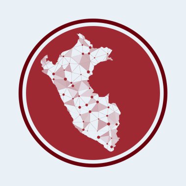Ülke Geometrik ağ yuvarlak tasarım teknolojisi İnternet 'in Peru ikonu Moda Teknoloji logosu