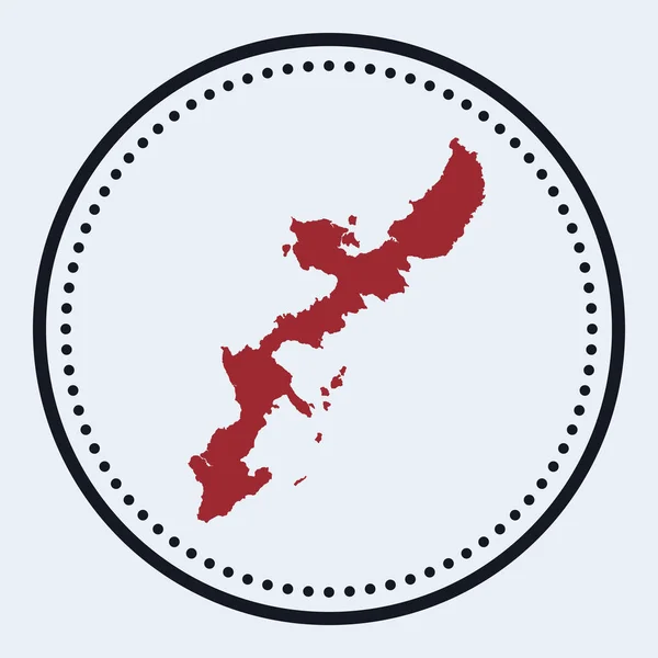 Okinawa Island ronda sello Ronda logo con mapa de la isla y el título Elegante mínimo Okinawa Island — Vector de stock