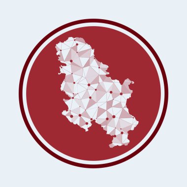 Sırbistan 'ın Geometrik ağ yuvarlak tasarım teknolojisi İnternet üzerindeki son moda teknoloji logosu