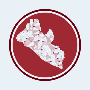 Ülke Geometrik ağ yuvarlak tasarım teknolojisinin Liberya ikonu Moda Teknolojisi logosu