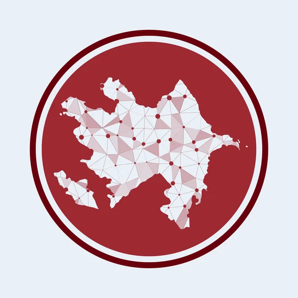 Εικονίδιο του Αζερμπαϊτζάν Trendy tech λογότυπο της χώρας Γεωμετρικό πλέγμα στρογγυλό σχεδιασμό Τεχνολογία internet — Διανυσματικό Αρχείο