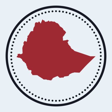Ethiopia round stamp Round logo with country map and title Stylish minimal Ethiopia badge with